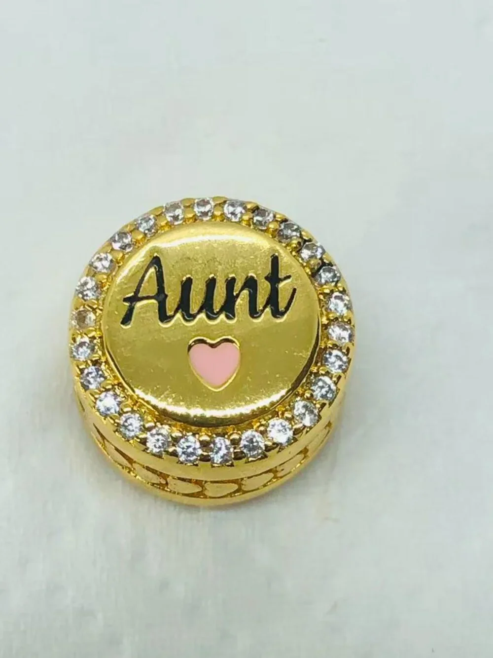 ✨ ✨Pandora Love Aunt Bead exclusive Charm Gold Plating Travel Jewelry